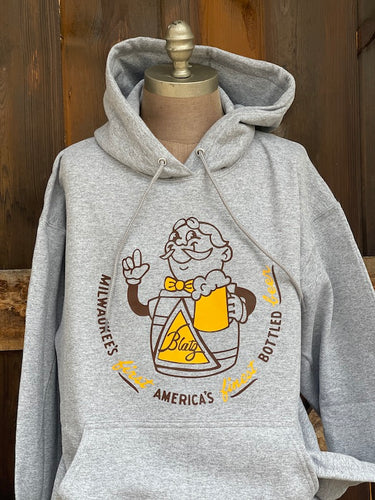 Blatz Beer FINEST Graphic Hoodie- Heather Grey